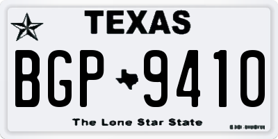 TX license plate BGP9410