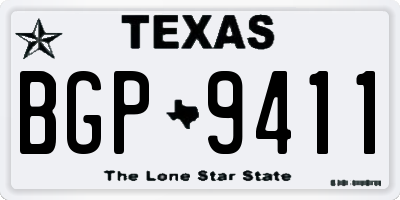 TX license plate BGP9411