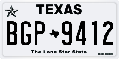 TX license plate BGP9412
