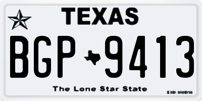 TX license plate BGP9413