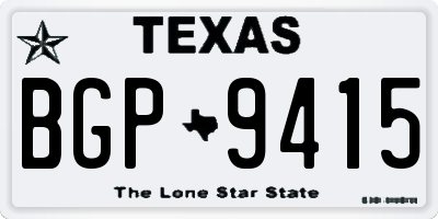 TX license plate BGP9415