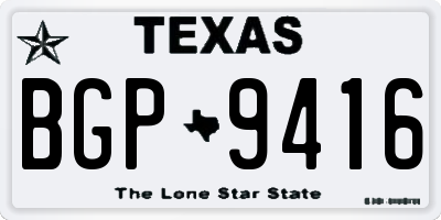 TX license plate BGP9416