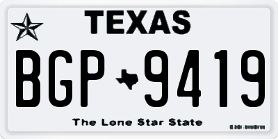 TX license plate BGP9419