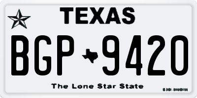 TX license plate BGP9420