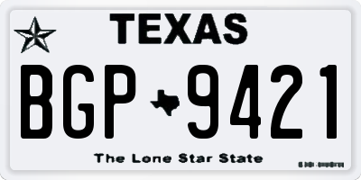 TX license plate BGP9421
