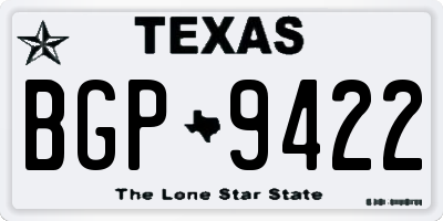 TX license plate BGP9422