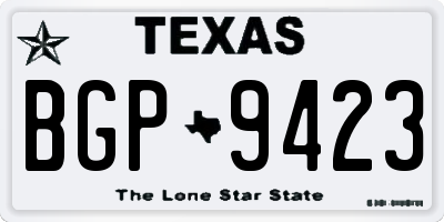 TX license plate BGP9423