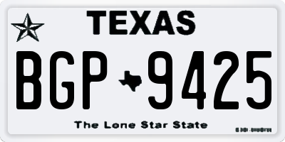 TX license plate BGP9425