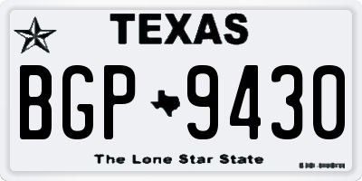 TX license plate BGP9430