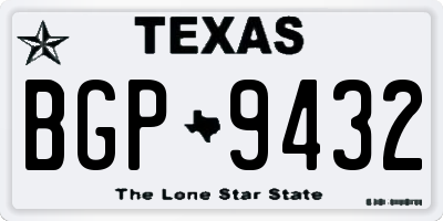 TX license plate BGP9432