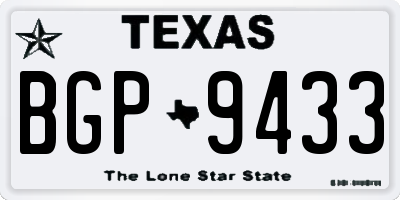 TX license plate BGP9433