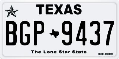 TX license plate BGP9437