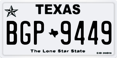 TX license plate BGP9449