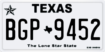 TX license plate BGP9452