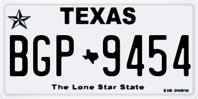 TX license plate BGP9454