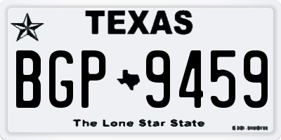 TX license plate BGP9459