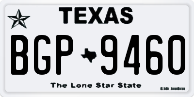 TX license plate BGP9460