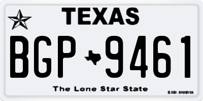 TX license plate BGP9461