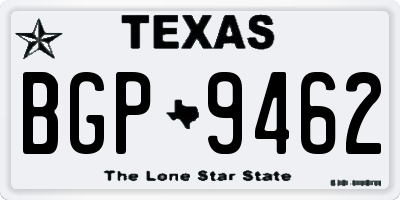 TX license plate BGP9462