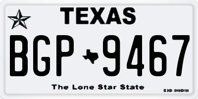 TX license plate BGP9467