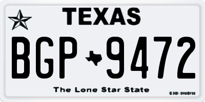 TX license plate BGP9472