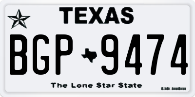 TX license plate BGP9474