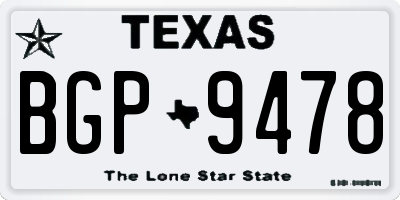 TX license plate BGP9478