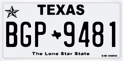 TX license plate BGP9481