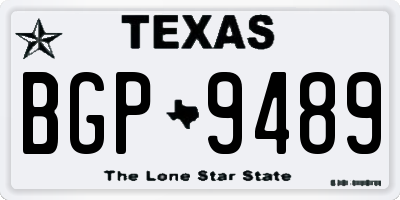 TX license plate BGP9489