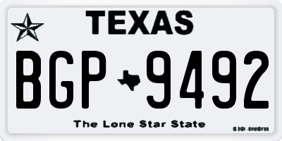 TX license plate BGP9492
