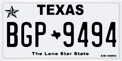 TX license plate BGP9494