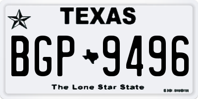 TX license plate BGP9496