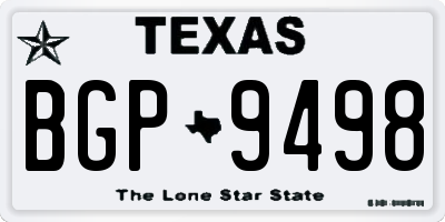 TX license plate BGP9498