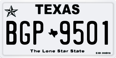 TX license plate BGP9501