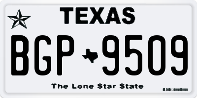 TX license plate BGP9509
