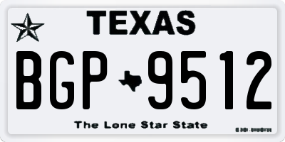 TX license plate BGP9512