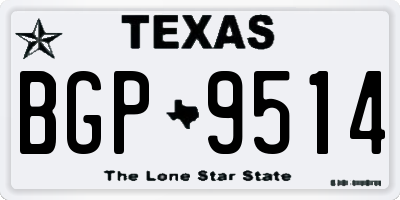 TX license plate BGP9514