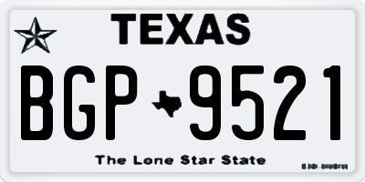 TX license plate BGP9521