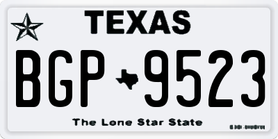 TX license plate BGP9523