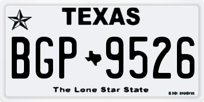 TX license plate BGP9526