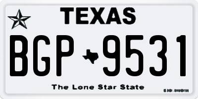 TX license plate BGP9531