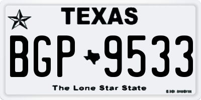 TX license plate BGP9533