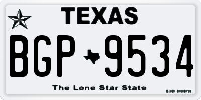 TX license plate BGP9534