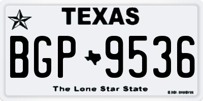TX license plate BGP9536