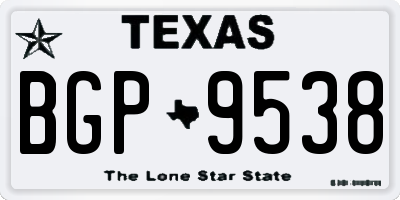TX license plate BGP9538