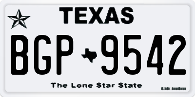 TX license plate BGP9542