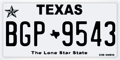 TX license plate BGP9543