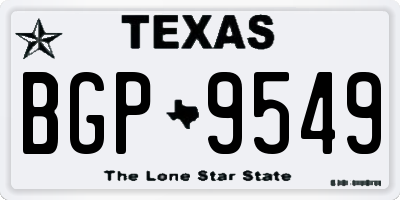 TX license plate BGP9549