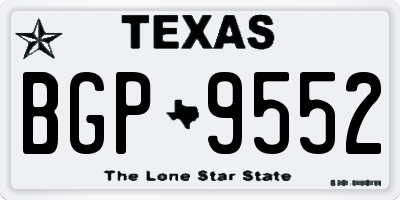 TX license plate BGP9552