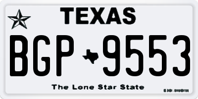 TX license plate BGP9553